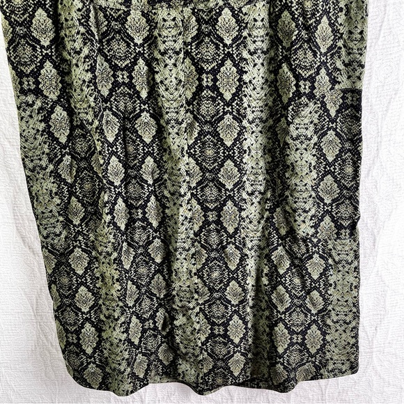 Anthropologie Rachel Tunic Dress Women Small Green Black Snakeskin Print Shift - Picture 4 of 16